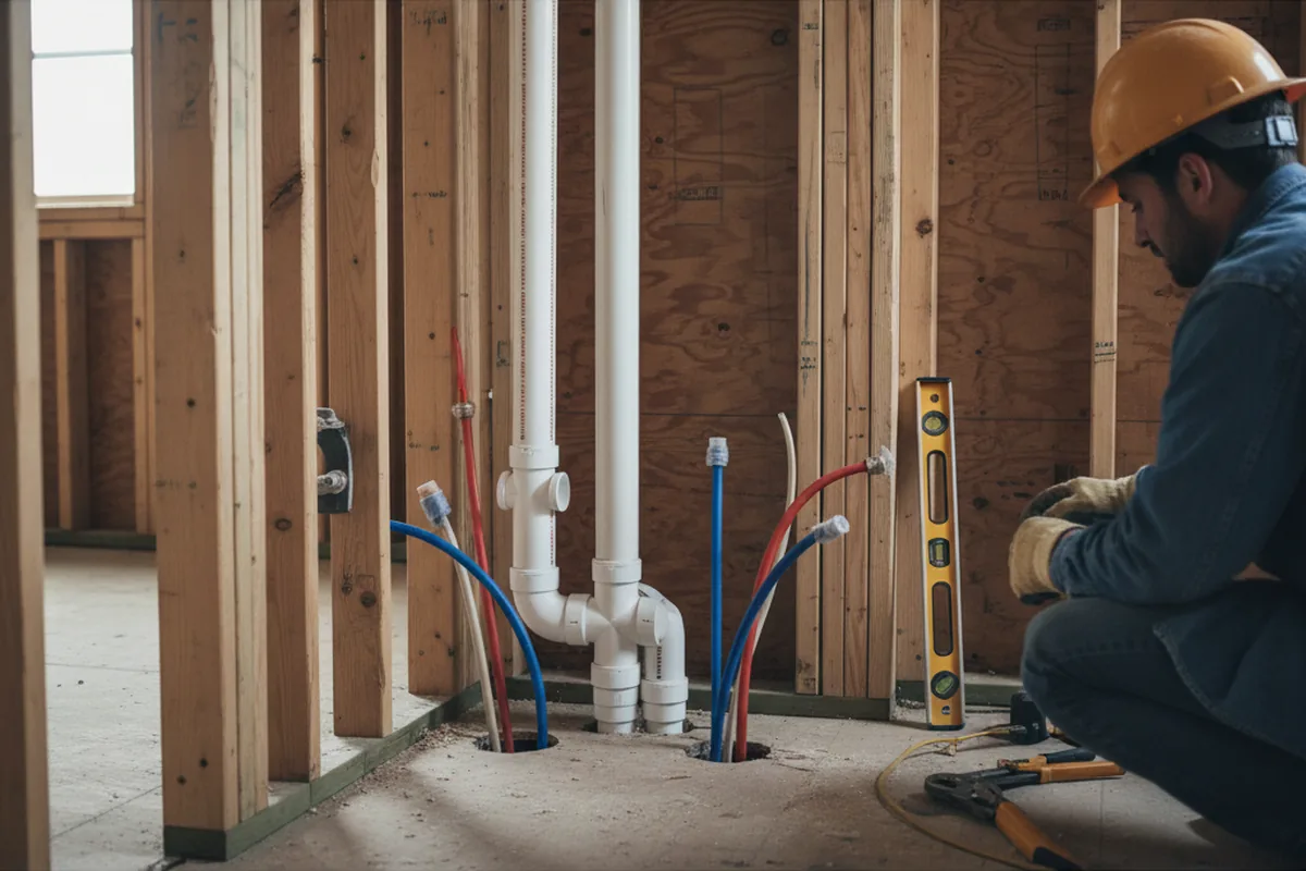 Drain and supply rough-in during Garbage Disposal Repair in Waynesboro